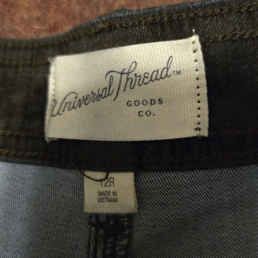 Universal Threads Sailor High Waisted Wide Leg Pant Gold Sheen Dark Gray 12R - Picture 3 of 11